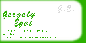 gergely egei business card